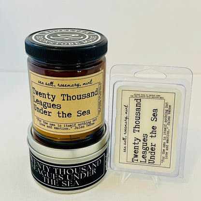 Twenty Thousand Leagues Under the Sea -  Sea Salt & Rosemary Scented Black Label Candle