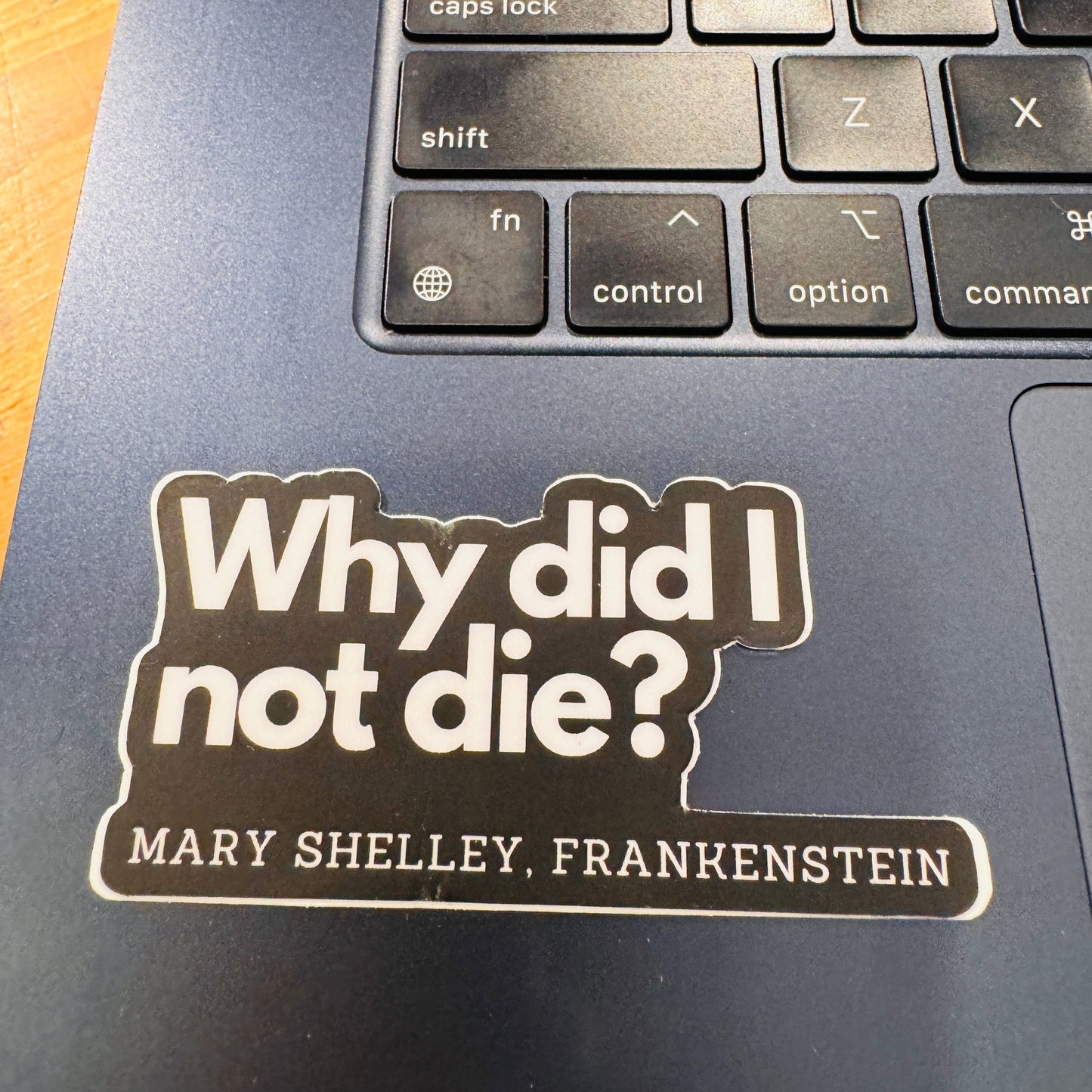 Why Did I Not Die - Frankenstein - Book Quote Vinyl Sticker