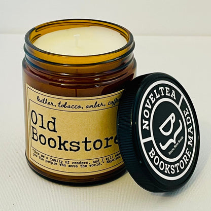 Old Bookstore - Leather & Coffee Scented Candle Jar