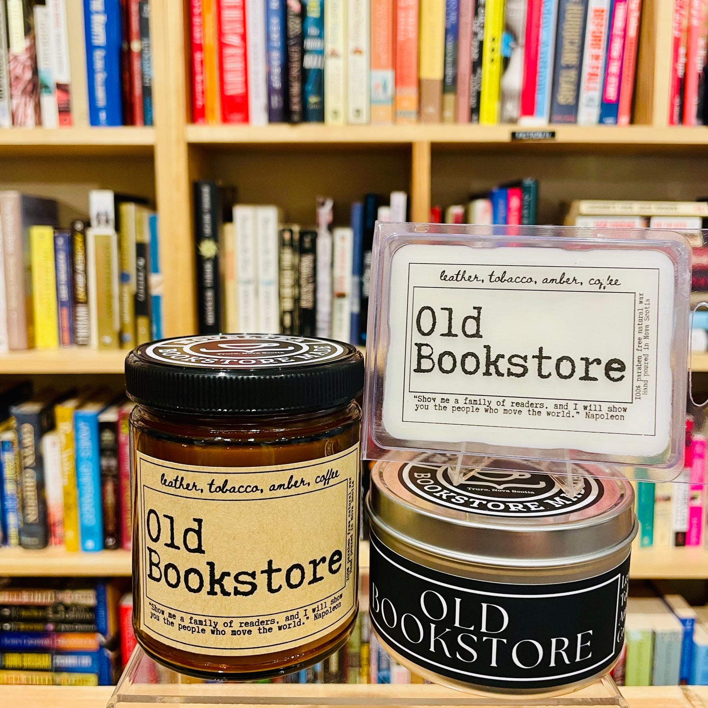 Old Bookstore - Leather & Coffee Scented Candle Jar