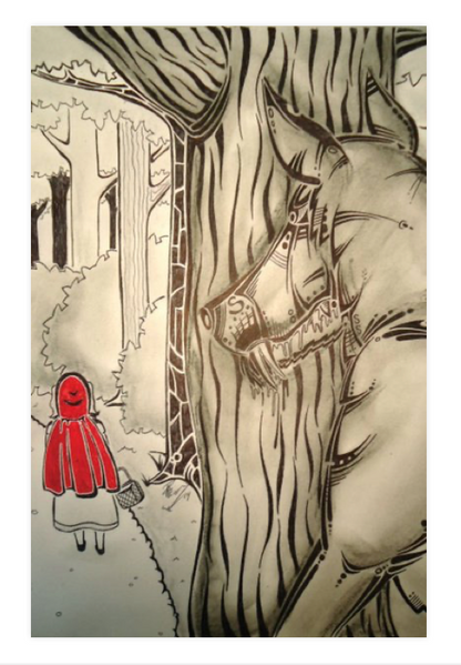 The Little Red Riding Hood Greeting Card (Blank OR Quote Inside)