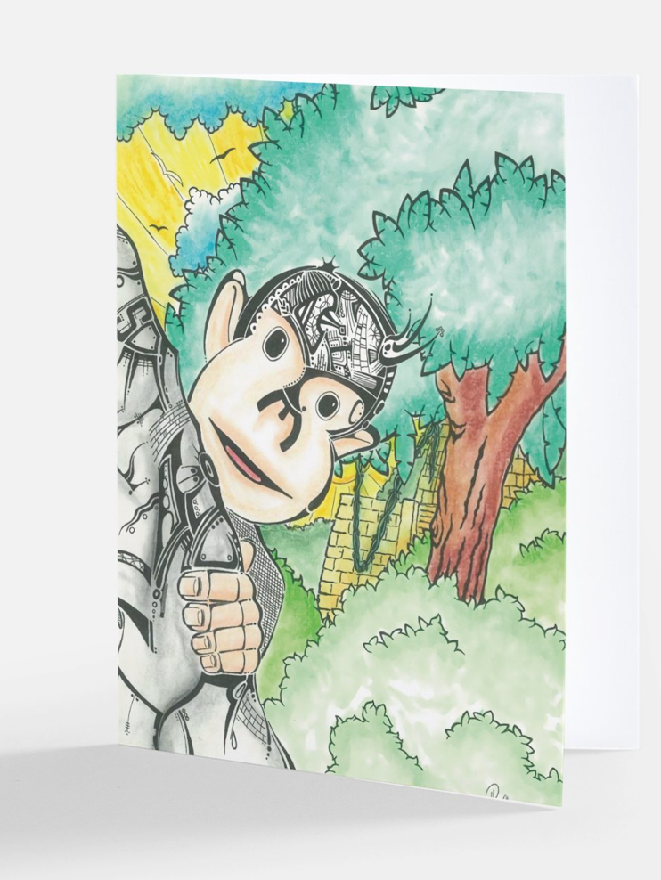 Curious George Inspired - All Occassion | Blank Inside Greeting Card