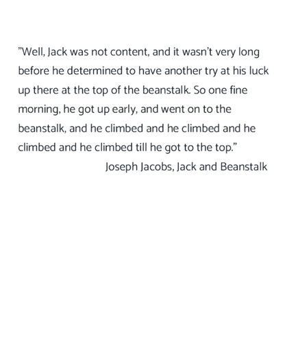 Jack and Beanstalk Greeting Card (Blank OR Quote Inside)