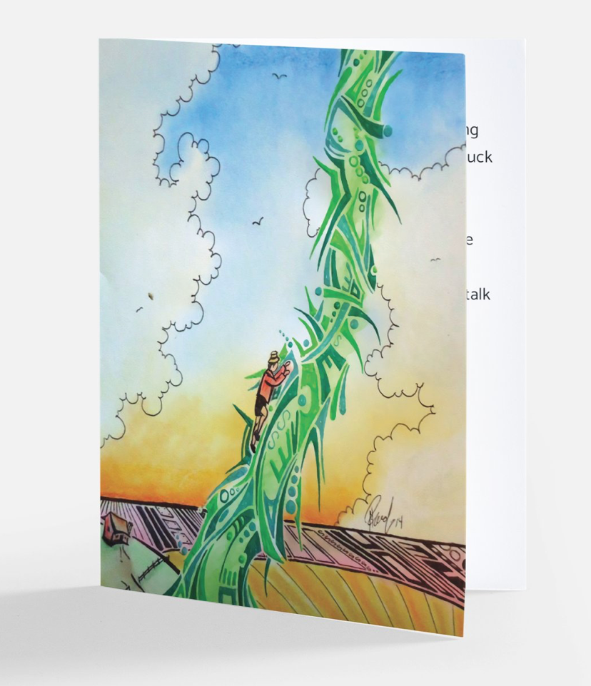 Jack and Beanstalk Greeting Card (Blank OR Quote Inside)