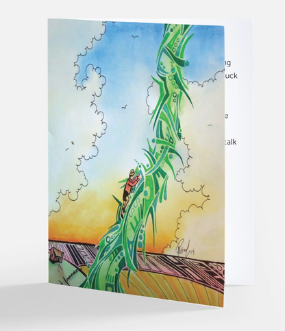 Jack and Beanstalk Greeting Card (Blank OR Quote Inside)